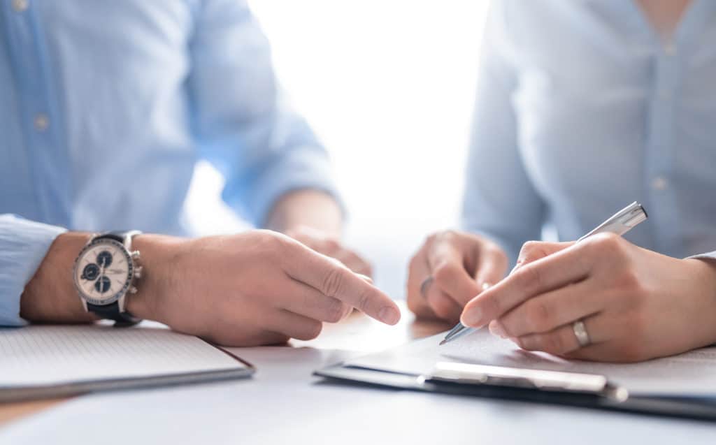 Business people negotiating a commercial leasing contract